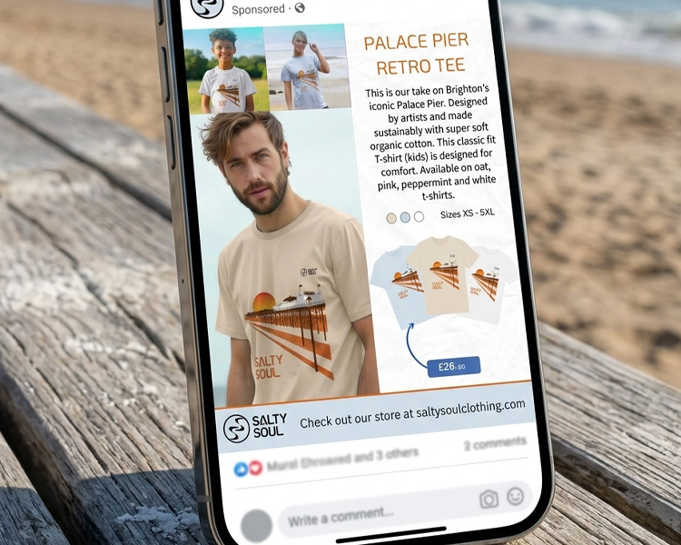 FB with Salty Soul Palace Pier retro banner